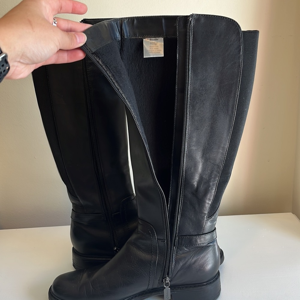 Blondo Evie Black Leather Riding Boots Size 7.5 - Picture 11 of 15
